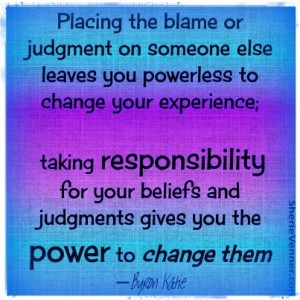 Placing the blame or judgement