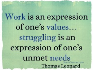 work is an expression of ones values