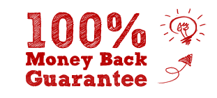 100% Money Back Guarantee - Hand Drawn Red